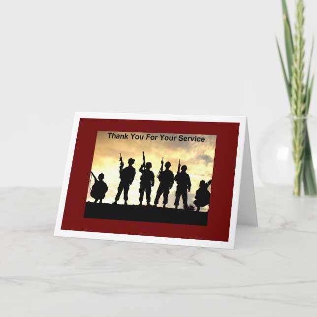 Tarjeta De Agradecimiento gracias por su servicio (Anverso)