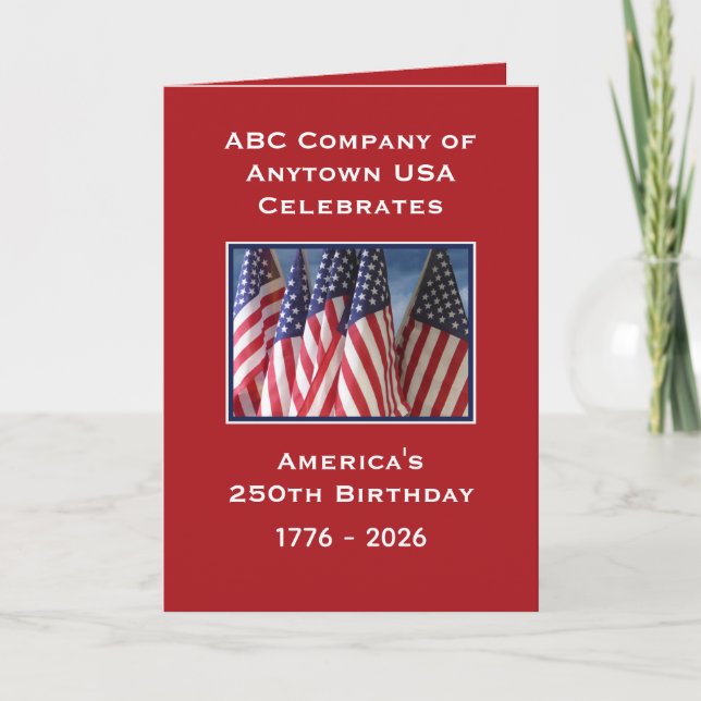 Tarjeta De Agradecimiento Gracias por su servicio, 250º aniversario de Améri (Anverso)