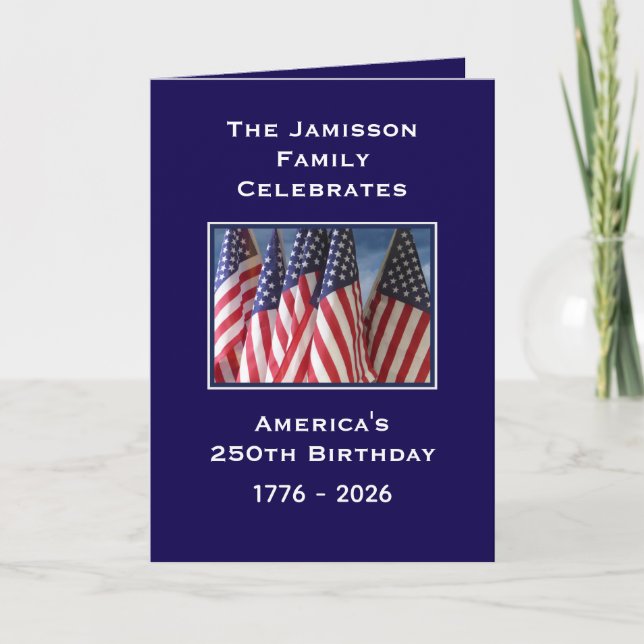 Tarjeta De Agradecimiento Gracias por su servicio, 250º aniversario de Améri (Anverso)