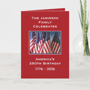 Tarjeta De Agradecimiento Gracias por su servicio, 250º aniversario de Améri