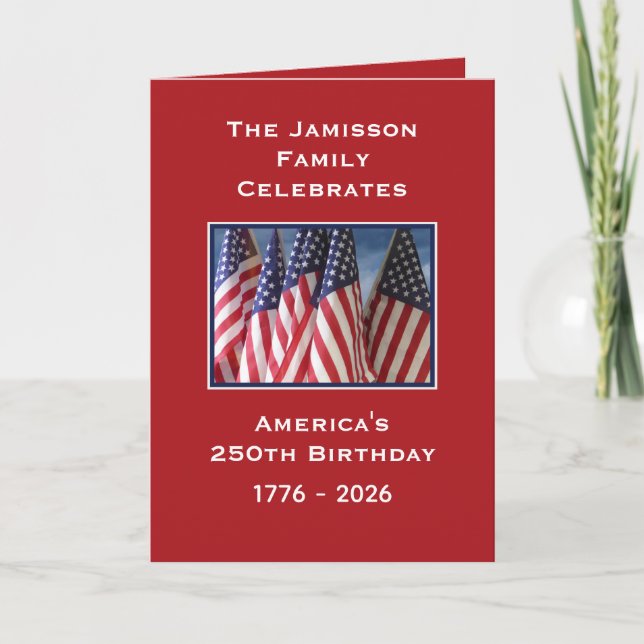 Tarjeta De Agradecimiento Gracias por su servicio, 250º aniversario de Améri (Anverso)