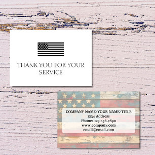 Tarjeta De Agradecimiento Gracias Por Su Servicio Bandera Americana Angustia