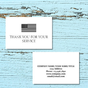 Tarjeta De Agradecimiento Gracias por su servicio Bandera Americana Minimali