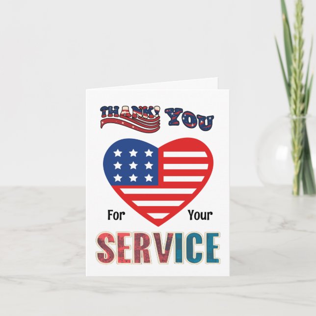 Tarjeta De Agradecimiento Gracias por su servicio Veteranos Día Gracias (Anverso)