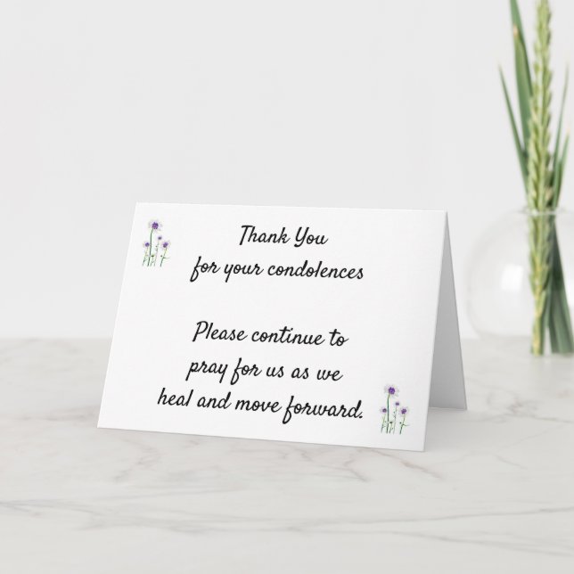 TARJETA DE AGRADECIMIENTO *GRACIAS* POR SU SIMPATÍA EN NUESTRO MOMENTO DE PÉ (Anverso)