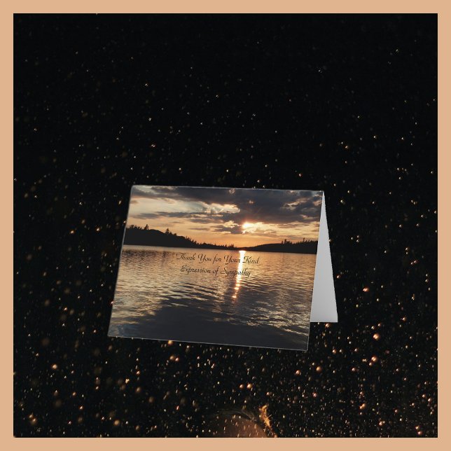 Tarjeta De Agradecimiento Gracias por su simpatía, Golden Sunset en el lago (Subido por el creador)