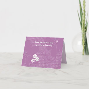 Tarjeta De Agradecimiento Gracias por su simpatía, Pastel Purple Floral