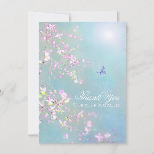Tarjeta De Agradecimiento Gracias por su simpatía por la mariposa funeral (Anverso)