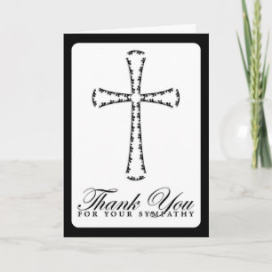 Tarjeta De Agradecimiento gracias por su solidaridad (cruz elegante)