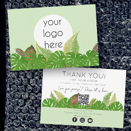 Tarjeta De Agradecimiento Gracias Por Su Verdor Comercial De Pedido
