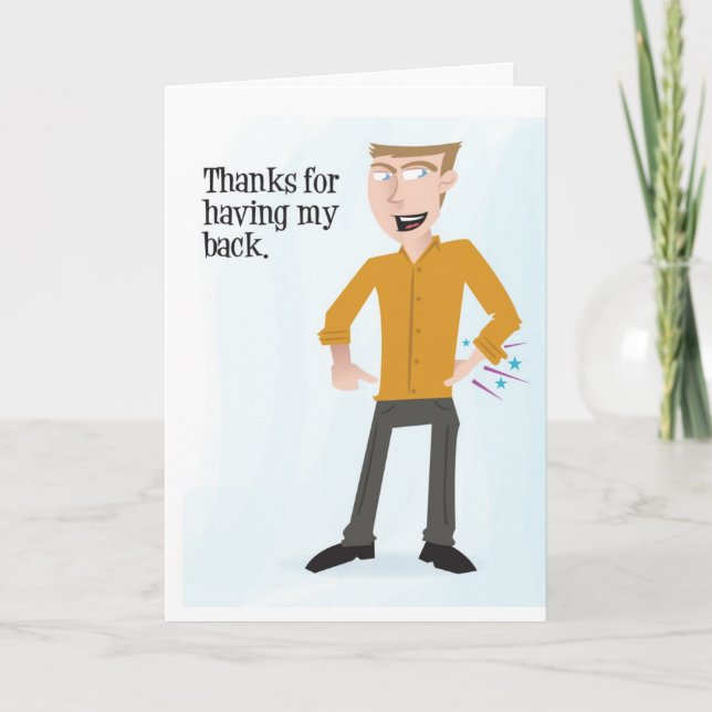 Tarjeta De Agradecimiento Gracias por tener la espalda (Anverso)