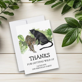 Tarjeta De Agradecimiento Gracias por tener una pantera leopardo de cumpleañ
