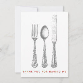 Tarjeta De Agradecimiento Gracias por tenerme la carta de la cena