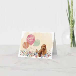 Tarjeta De Agradecimiento Gracias por ti y tu goldendoodle puppy