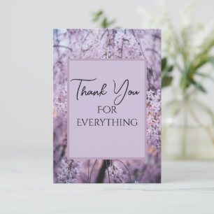 Tarjeta De Agradecimiento Gracias por todo Lilac Floral Springtime