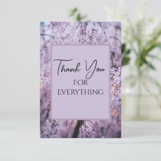 Tarjeta De Agradecimiento Gracias por todo Lilac Floral Springtime