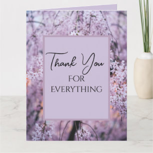 Tarjeta De Agradecimiento Gracias por todo Lilac Floral Springtime