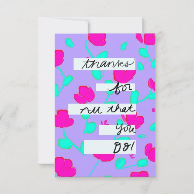 Tarjeta De Agradecimiento "Gracias por todo lo que haces" Sólo porque tarjet (Anverso)
