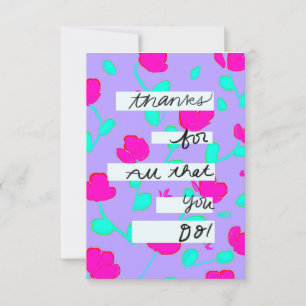 Tarjeta De Agradecimiento "Gracias por todo lo que haces" Sólo porque tarjet