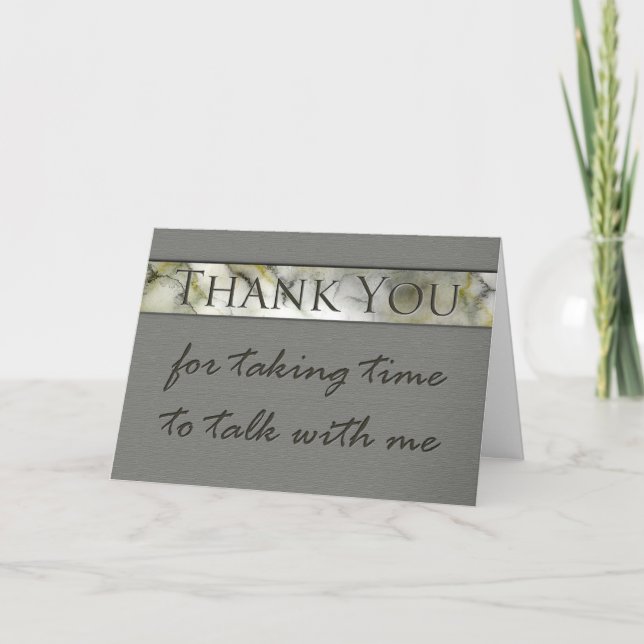 Tarjeta De Agradecimiento Gracias por tomarte tiempo para hablar de entrevis (Anverso)