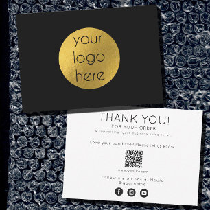 Tarjeta De Agradecimiento Gracias Por Tu Negra De Pedido De Compra