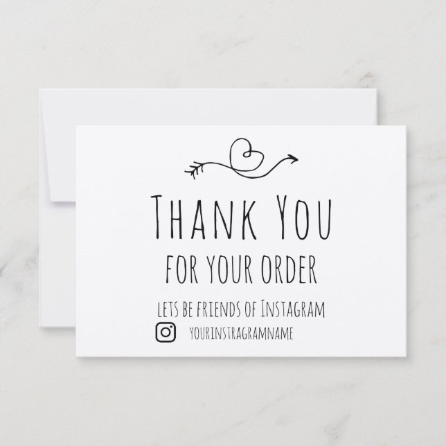 Tarjeta De Agradecimiento Gracias por tu pedido en Kraft Paper (Anverso)