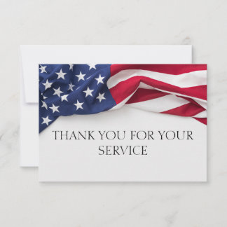 Tarjeta De Agradecimiento GRACIAS por tu servicio American Flag Cards