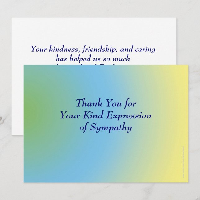 Tarjeta De Agradecimiento Gracias por tu simpatía, amarillo azul Pastel (Anverso / Reverso)