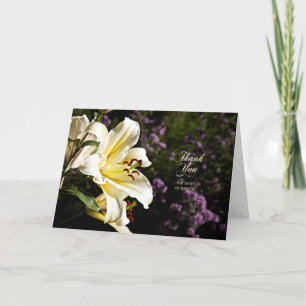 Tarjeta De Agradecimiento Gracias por tu simpatía con la lila blanca