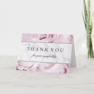 Tarjeta De Agradecimiento Gracias por tu simpatía   Rosas y mármol