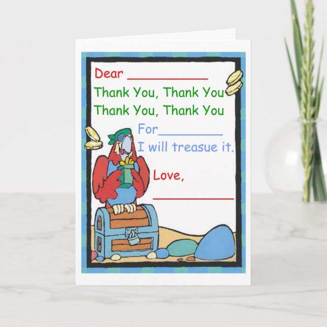 Tarjeta De Agradecimiento Gracias por (un regalo) (Anverso)