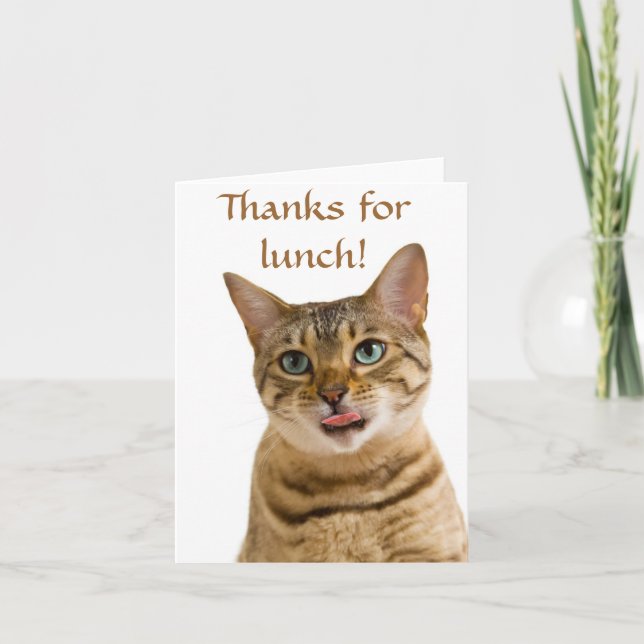 Tarjeta De Agradecimiento Gracias por una comida encantadora (Anverso)