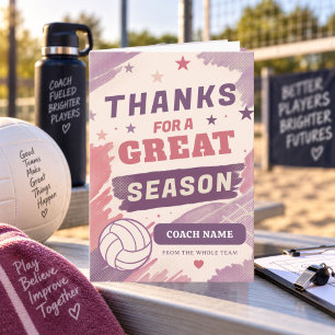 Tarjeta De Agradecimiento Gracias por una Gran Temporada Entrenador de Volei