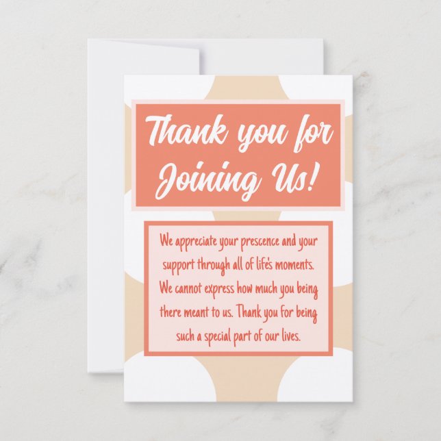 Tarjeta De Agradecimiento ¡Gracias por unirse a nosotros! (Anverso)