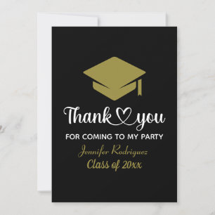 Tarjeta De Agradecimiento Gracias por venir a la graduación de mi fiesta