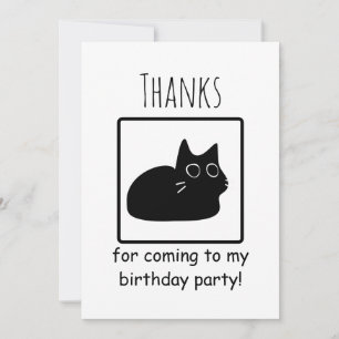 Tarjeta De Agradecimiento Gracias por venir a mi fiesta de cumpleaños Kitty 