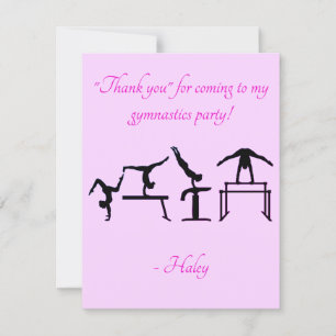 Tarjeta De Agradecimiento ¡Gracias por venir a mi FIESTA de GIMNASTICS!