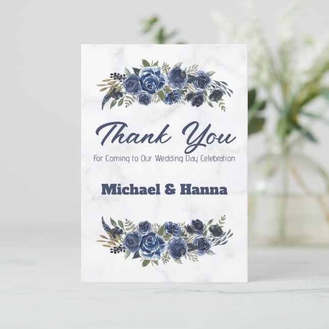 Tarjeta De Agradecimiento Gracias por venir a nuestra boda (Anverso de pie)