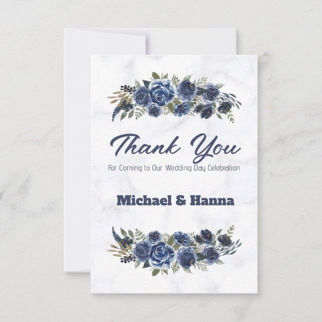 Tarjeta De Agradecimiento Gracias por venir a nuestra boda (Anverso)