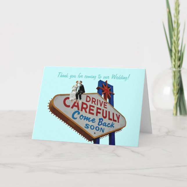 Tarjeta De Agradecimiento ¡Gracias por venir a nuestra boda! En L fabuloso (Anverso)