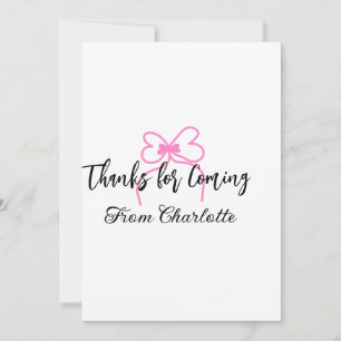 Tarjeta De Agradecimiento gracias por venir agregar nombre mensaje de texto 