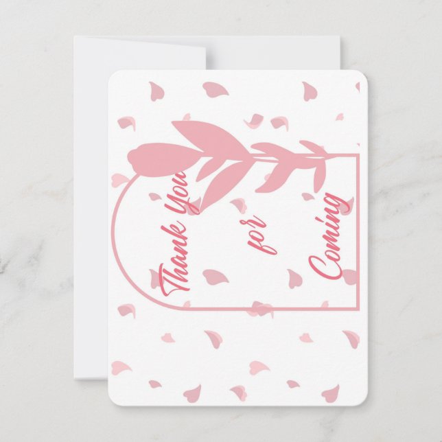 Tarjeta De Agradecimiento gracias por venir después de las flores fiestas (Anverso)