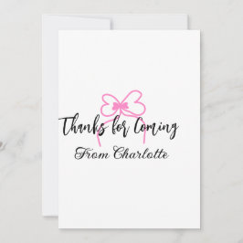 Tarjeta De Agradecimiento gracias por venir mensaje de texto de nombre lazo 