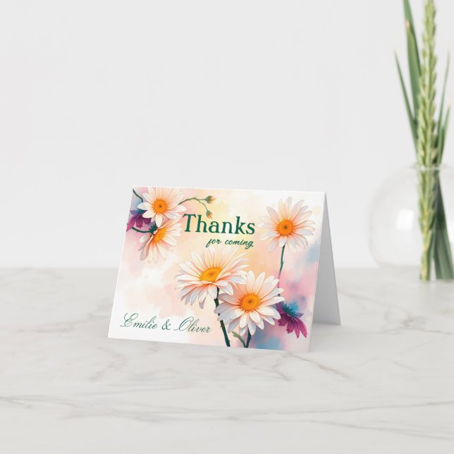 Tarjeta De Agradecimiento Gracias por venir y su nombre (Anverso)