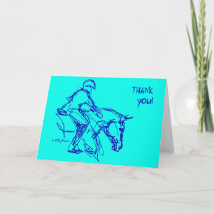 Tarjeta De Agradecimiento ¡Gracias potro! Carde la aguamarina