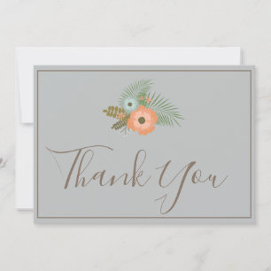 Tarjeta De Agradecimiento Gracias, precioso azul floral