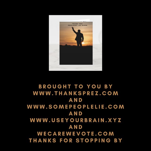 Tarjeta De Agradecimiento Gracias Presidente Joe Biden (Subido por el creador)