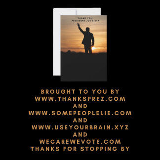 Tarjeta De Agradecimiento Gracias Presidente Joe Biden