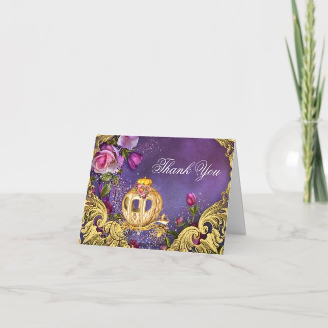 Tarjeta De Agradecimiento Gracias Princesa de Cuento de Hadas (Anverso)