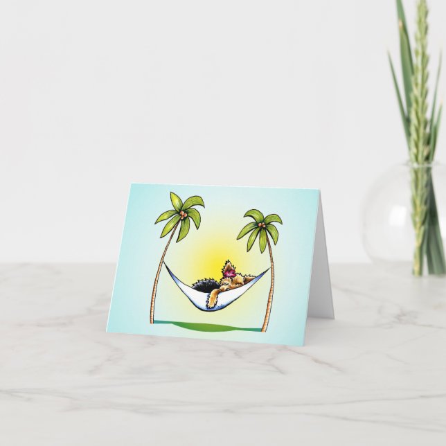 Tarjeta De Agradecimiento Gracias Princesa de Yorkie Island Off Leash Art™ (Anverso)